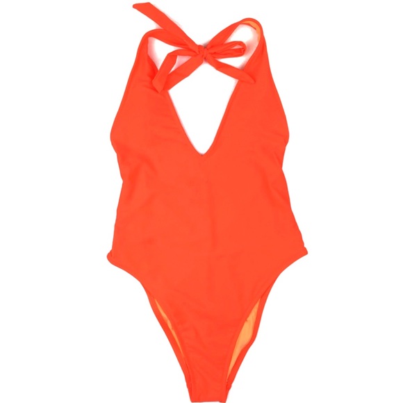 aerie Other - NWT Aerie Neon One Piece Deep V Hight Cut Halter S